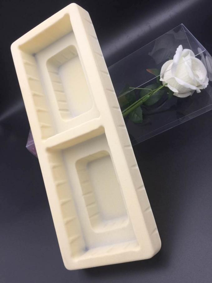 plastic flocking blister packaging beige  tray in good quality  PVC material 11*34.6*6cm for packaging wine bottle