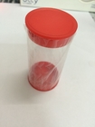 Extrusion Clear PET Plastic round tube with red Lids chocolate clear tube