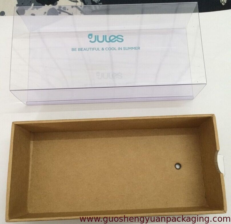 clear plastic folding the two end outer box with printing  for packaging glass