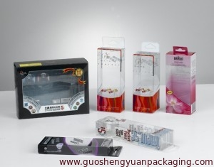 clear plastic folding box in size 12*7*19cm for packaging cosmetic product in PVC PET material