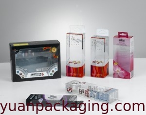 clear plastic folding box in size 12*7*19cm for packaging cosmetic product in PVC PET material