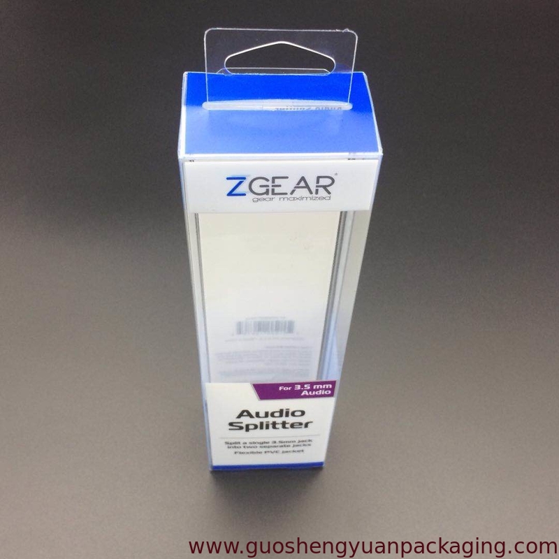 China clear PVC boxes custom box packing boxes plastic favor boxes with hanger electronic product packaging